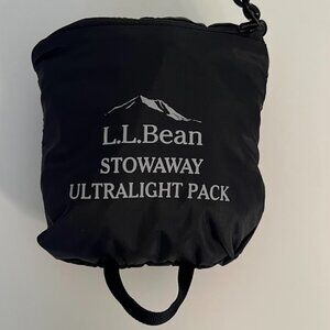 LL Bean Stowable Ultralight Packable Backpack Black NWT